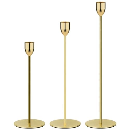 Ohtomber Gold Candle Holders