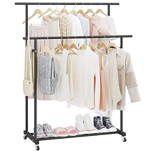 Calmootey Double Rod Clothing Rack