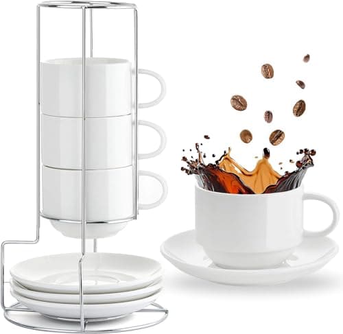 Mfacoy Porcelain Cappuccino Cups Set