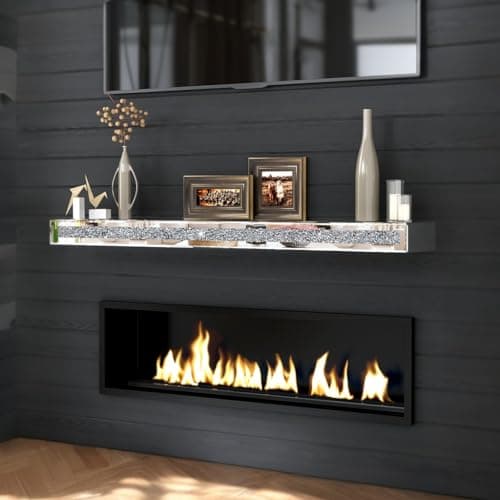 blingworld Mirrored Fireplace Mantel