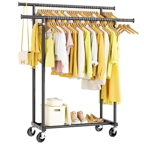 HYSEYY Double Rods Clothes Rack