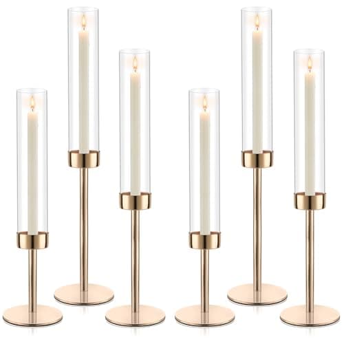 ASHELYULLA Gold Hurricane Candle Holders