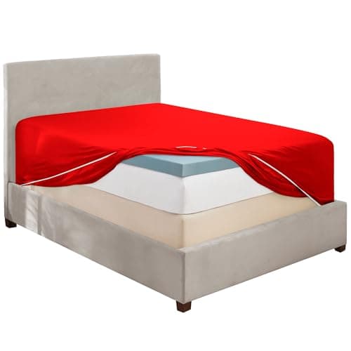 Hearth & Harbor Burgundy Twin Fitted Sheet