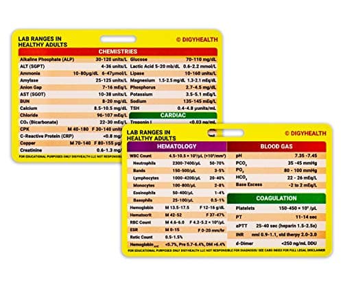Nurse Lab Values Card