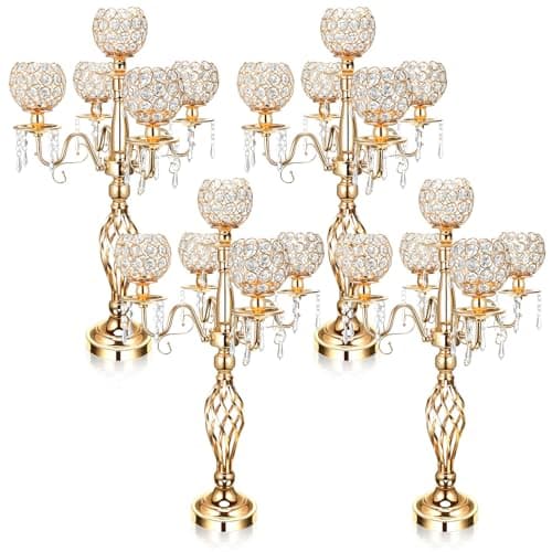 Nitial Crystal Candelabra Centerpieces