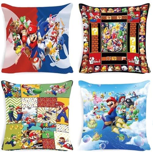 ETASOP Mario Bros Pillow Covers