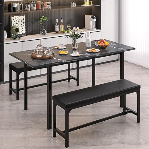 VECELO Extendable Kitchen Table Set