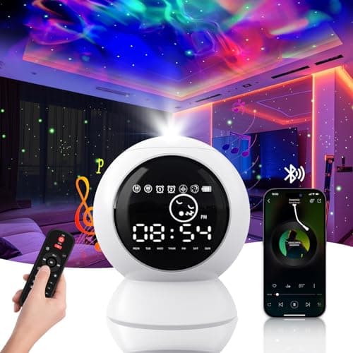 KIVOTAC Star Projector Alarm Clock