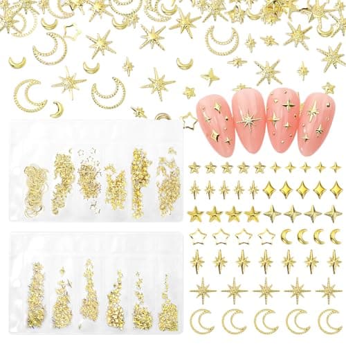 Anower Star Moon Nail Charms