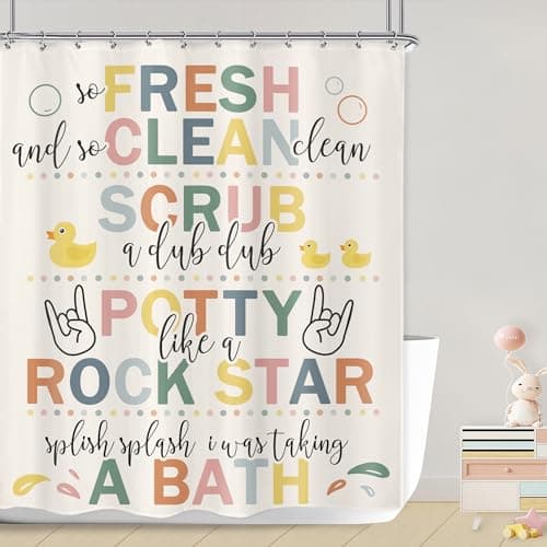 LGhtyro Kids Bathroom Rules Shower Curtain