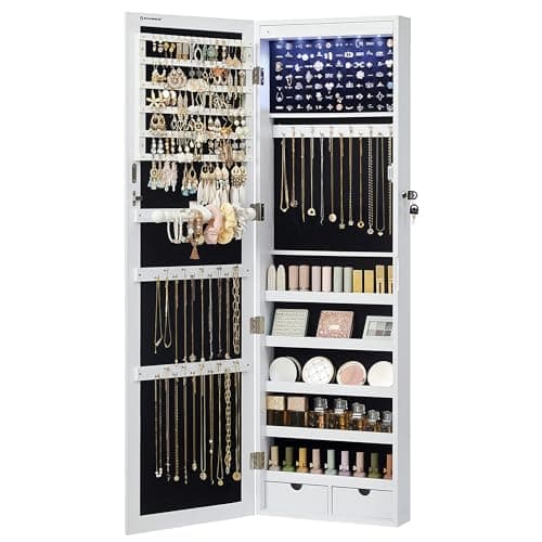 SONGMICS Mirror Jewelry Cabinet