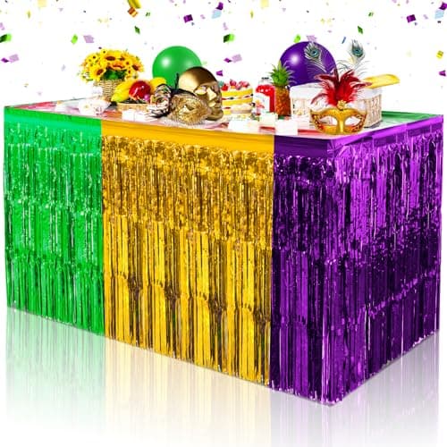 Zachely Mardi Gras Table Skirts