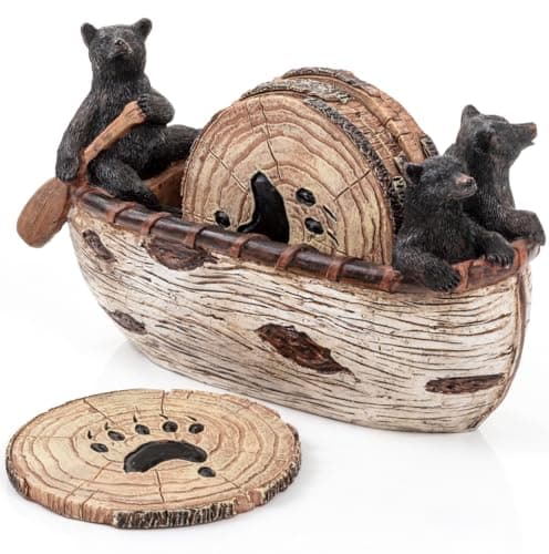 Cabin Obsession Bear Coaster Set