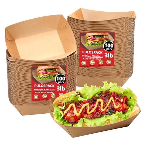 PULOSPACK Food Trays 100 Pack
