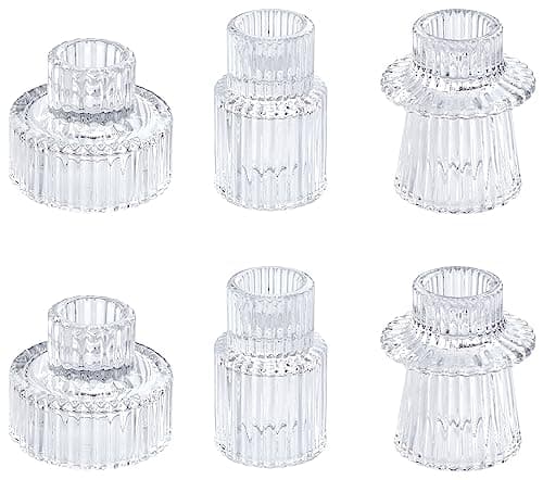Vixdonos Glass Candlestick Holders