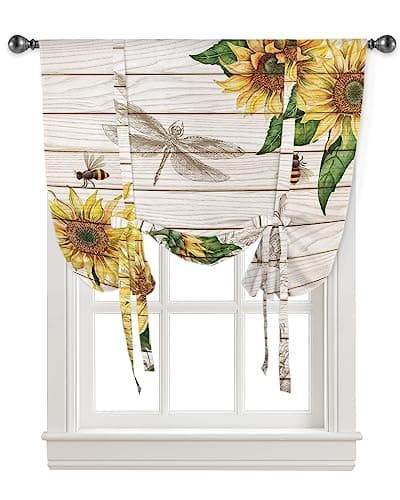 ARTSHOWING Sunflower Tie Up Curtain