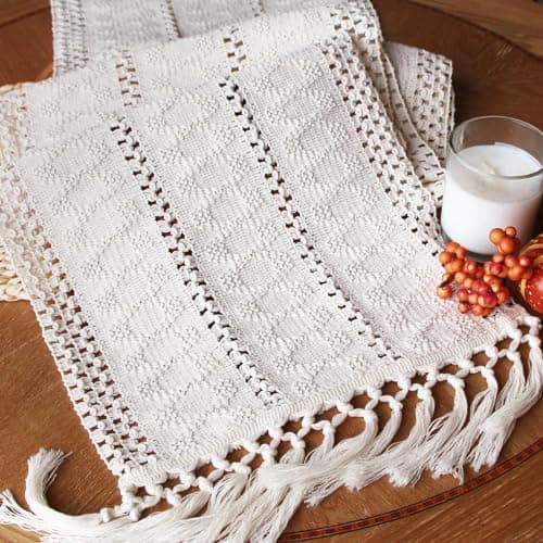 FEXIA Boho Macrame Table Runner
