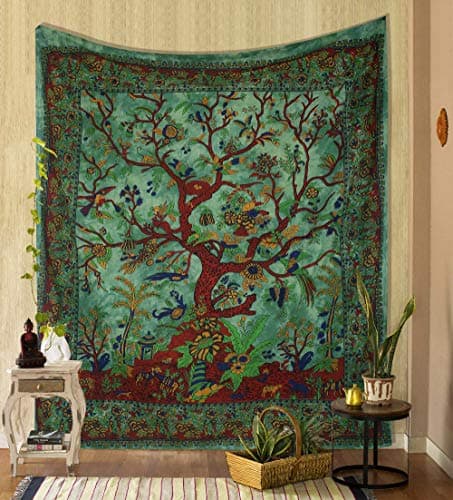 THE ART BOX Tapestry Green Tree of Life
