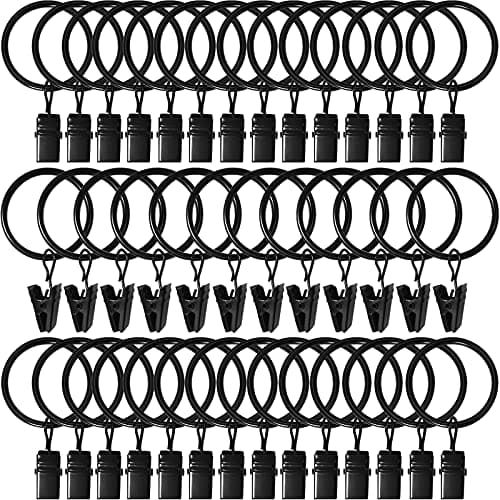 AMZSEVEN Curtain Rings Clips 40 Pack